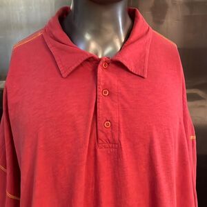 6X White Mountain Traders red short sleeve 1/4 button collared polo shirt